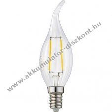 Hellum Filament-LED gyertya 16V 0,3W E14 250lm melegfeh�r Ra>80 nem dimmelhet� tiszta �veg