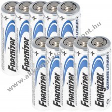 Energizer Ultimate Lithium AA Mignon ceruza elem, hagyom�nyos elem 1,5V 3100mAh 10db/csomag Lithium