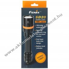 Fenix SD20 b�v�rl�mpa 1000lm/105lm v�r�s LED Akkumul�tor, elem n�lk�l