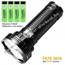 Fenix TK75 zsebl�mpa max.5100lm tartalmaz 4 Panasonic 18650 Akkumul�tor Li-Ion