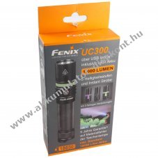 Fenix UC300 LED zsebl�mpa 1000lm Akkumul�torval USB-t�lt�s 18650 Li-Ion