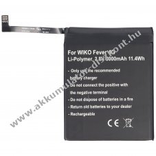Helyettes�t� Akkumul�tor Wiko Fever TLP15J15 3,8V 3000mAh mobiltelefon Li-Ion