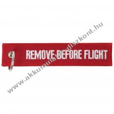 Remove before flight kulcstart� 13x2,8cm varrt szeg�ly f�m gy�r�vel