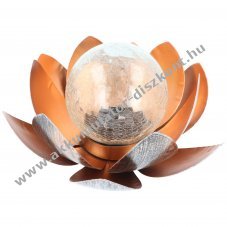 L�tuszvir�g szol�r LED kerti l�mpa, RGB sz�nv�lt�s, Akkumul�tormul�torral �s napelemmel