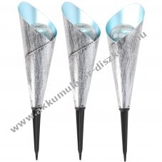 3db LED kerti l�mpa GL1030EZ megrepedt �veg vintage f�m optika 8cm 31cm melegfeh�r LED NiMH