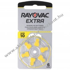 Rayovac PR70 H10MF Nr.10 1,45V 105mAh 6db/csomag hall�k�sz�l�k elem cink-leveg�