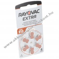 Rayovac H312MF 312 PR41 Extra Advanced 180mAh 6db/csomag hall�k�sz�l�k elem