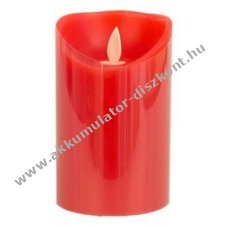 Ampercell LED gyertya val�di viaszh�jjal 12,5cm piros pisl�kol� f�ny