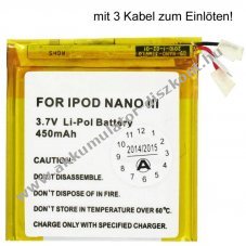 Helyettes�t� Akkumul�tor Apple iPOD touch 4G 3,7V 450mAh Li-Polymer