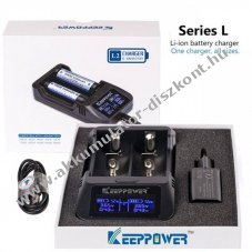 Keeppower L2 LCD 2rekeszes Li-Ion t�lt� USB5V2000mA 1db/csomag