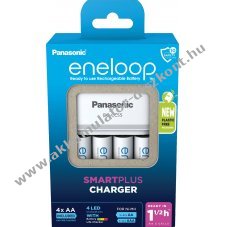 Panasonic BQ CC55 t�lt� + eneloop AA Mignon ceruza Akkumul�tor 1.2V 2000mAh 4db/csomag NiMH