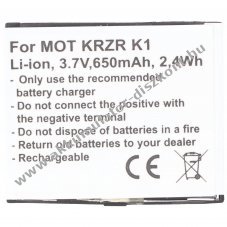 Helyettes�t� Akkumul�tor Motorola BC50 CFNN1043 CFNN7007 3,7V 650mAh Li-Ion mobiltelefon
