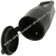 Gum�rozott v�d��rintkez�s kupplung fekete fed�llel 250V 16A 2,5mm2