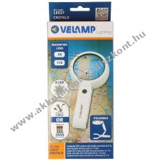Velamp LED k�zi- �s asztali l�mpa LE037 hordozhat� nagy�t� 8 LED 5x/11x 3 AAA elemekkel egy�tt