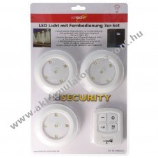 Heitech LED l�mpa 3db/csomag t�vir�ny�t�val 11x AAA LR03 elemmel �rint�vez�rl�s