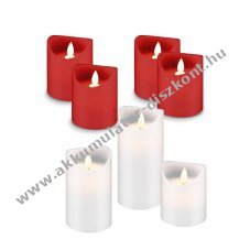 LED val�di viasz gyertya szett 4db piros + 3db feh�r