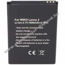 Helyettes�t� Akkumul�tor mobiltelefon Wiko Lenny 2 5030 3,7V 1800mAh 6,7Wh Li-Ion
