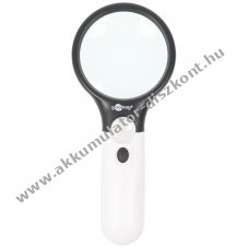 LED-olvas�lupa LED-vil�g�t�ssal 1,75x �s 12,25x nagy �s kis lencse 3x AAA (mikro) feh�r