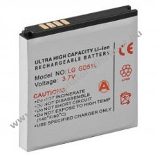 Helyettes�t� Akkumul�tor LG GD510 Pop GD880 Mini 3,7V 700mAh Li-ion