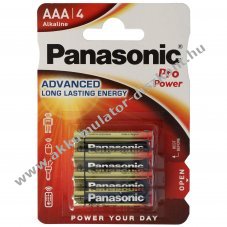 Panasonic Pro Power alk�li mikro elem AAA LR03 4db csomag