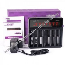 Efest LUC V6 t�lt� 3,6V-3,7V Li-Ion Akkumul�tor 6rekesz USB 0,68A/2A