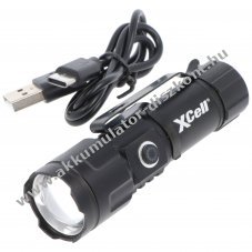 LED zsebl�mpa Mini Zoom, f�kusz�lhat�, Akkumul�tor �s t�lt�k�belrel