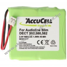 Helyettes�t� Akkumul�tor DECT telefon MEDION MD81877, Audioline SLIM 500, S63006 2,4V 600mAh NiMH