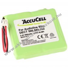 Helyettes�t� Akkumul�tor DECT telefon MEDION MD81877 Audioline Slim 500 S63006 2,4V 600mAh NiMH