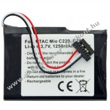 Helyettes�t� Akkumul�tor Mitac Mio C220 C230 C250 PNA3040 PDA MP3 3,7V 1250mAh Li-Ion