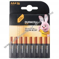 Duracell Plus Power Boost MN2400 AAA (mikro) hagyom�nyos elem 16db/csomag