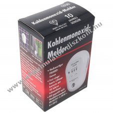 Sz�n-monoxid jelz� Figaro szenzorral be�p�tett 3V l�tium elem 7 �v �lettartam 85dB/3m feh�r