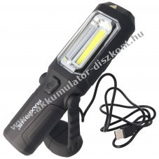 3W LED munkal�mpa Akkumul�tormul�torral �s USB t�lt�k�bellel 250 lumen