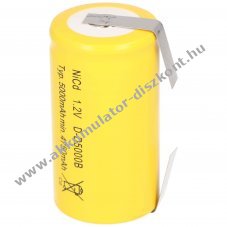 Helyettes�t� Akkumul�tor Sanyo KR-5000DEL Cadnica D (g�li�t) 1.2V 5000mAh forrf�l U-forma ipari NiMH