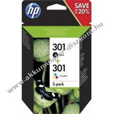 Eredeti HP nyomtat� tinta kombipack N9J72AE fekete NR.301/CH561EE �s sz�nes NR.301/CH562EE