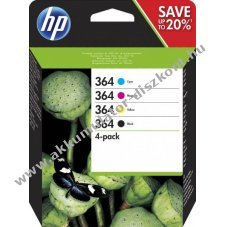 Eredeti HP tintapatron multipack N9J73AE NR.364 (fekete, ci�n, magenta, s�rga) nyomtat�