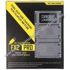 Nitecore FX2 PRO USB t�lt� Fujifilm NP-T125 Akkumul�torkhoz GFX 50S GFX 50R