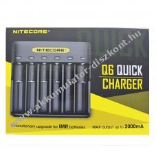 Nitecore Q6 gyors t�lt� 1-6 Li-Ion/IMR Akkumul�torkhoz max.2,1A 6 csatorn�s