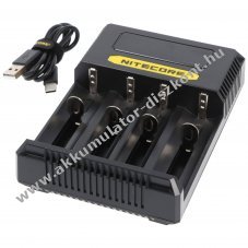 Nitecore CI4 intelligens 4-f�szkes gyorst�lt� USB-C t�lt�port Li-Ion NiMH NiCd t�lt�