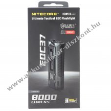 Nitecore EDC37 taktikai LED zsebl�mpa 8000lm 8000mAh Akkumul�tor Li-Ion