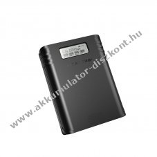 Nitecore F4 akkumul�tor t�lt�  4x18650 Powerbank 2xUSB f�nyk�pez�g�p, videokamera kompatibilis