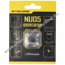 Nitecore NU05 LED figyelmeztet� l�mpa 4 nagy teljes�tm�ny� LED be�p�tett Li-Ion Akkumul�tor