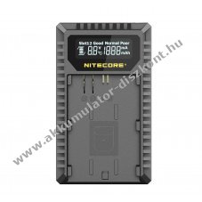 Nitecore UCN3 Canon LP-E6N/LP-E6NH t�lt� USB2.0 LCD 2 csatorn�s f�nyk�pez�g�p videokamera