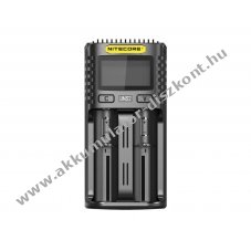 Nitecore UMS2 USB gyorst�lt� QC2.0 3A LCD 2 rekesz Li-Ion/NiMH/LiFePO4