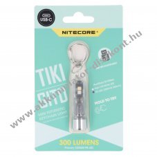Nitecore TIKI GITD kulcstart� l�mpa foszforeszk�l� z�ld 3 f�nyforr�s 300lm 71m USB-C Li-ion 12g