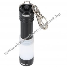 NEBO Poplite kulcstart� LED zsebl�mpa fekete 11cm elemekkel egy�tt 3xLR44