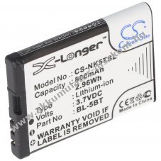 Helyettes�t� Akkumul�tor Nokia BL-5BT 3,7V 800mAh Li-ion