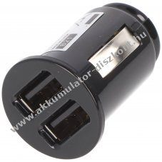 AccuCell aut� t�lt�adapter USB - kett�s USB - 4,8 A, automatikus azonos�t�ssal - fekete - TINY