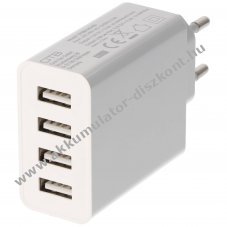 AccuCell USB t�lt� 5,0A 4 portos Auto-ID feh�r