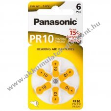 Panasonic PR10 PR-10/6LB 1,4V 100mAh 6db/csomag hall�k�sz�l�k elem Zinc-Air