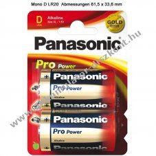 Panasonic Pro Power LR20 D (g�li�t) 2db/csomag hagyom�nyos elem